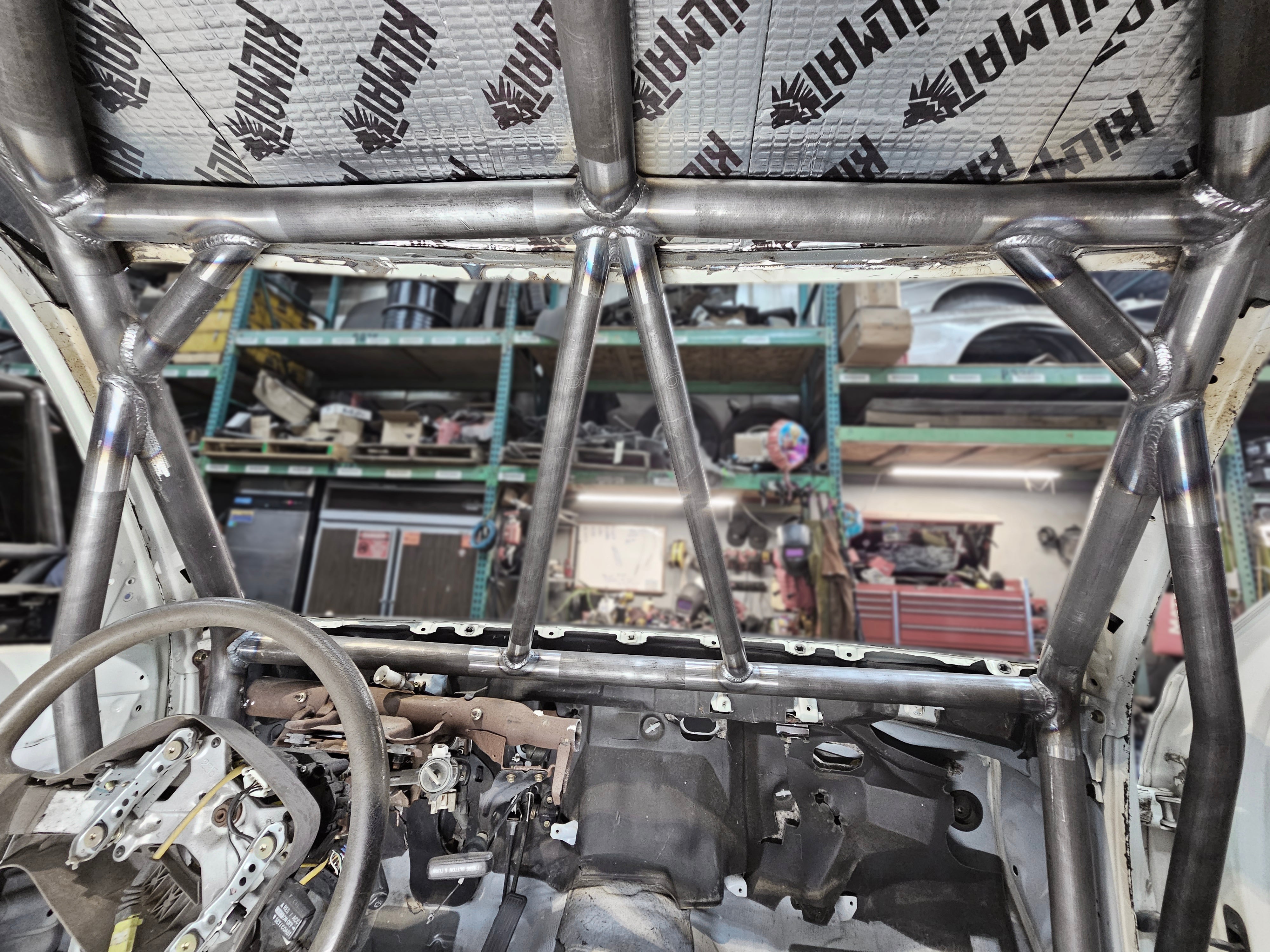 First Gen Toyota Tacoma Roll Cage WIY Kit, Internal Cab Photo, View From Rear Wall