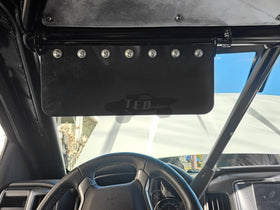 Heavy duty adjustable, spring loaded sun visor kit for offroad