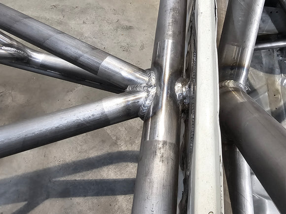 TRA-0045, 95-04 Toyota Tacoma Access / Extra Cab Back Half Weld It Yourself Kit, Top Close Up View, Welded and Installed