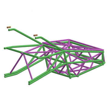 TRA-0045, 95-04 Toyota Tacoma Access / Extra Cab Back Half Weld It Yourself Kit, Tubing Diagram